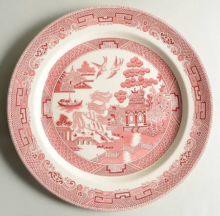 Willow Pink Red 12" Chop Plate (Round Platter)