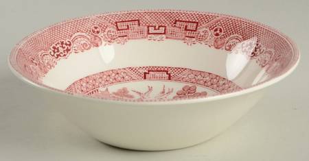 Willow Pink Red Coupe Cereal Bowl