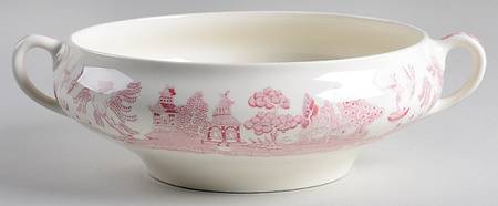 Willow Pink Red Round Vegetable No Lid
