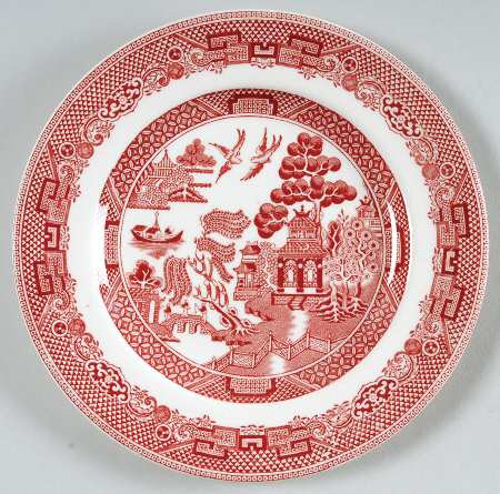 Willow Pink Red Bread & Butter Plate