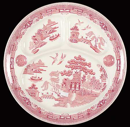 Willow Pink Red Grill Plate