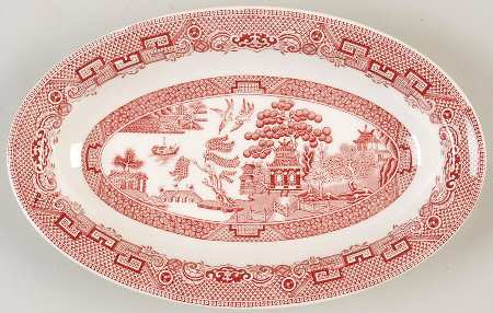 Willow Pink Red Relish/Gravy Underplate