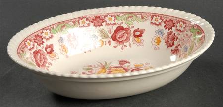 Winchester Pink (Rope Edge) 9" Oval Vegetable Bowl