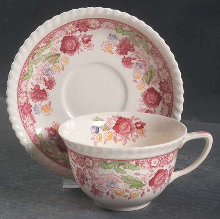 Winchester Pink (Rope Edge) Oversized Cup & Saucer Set