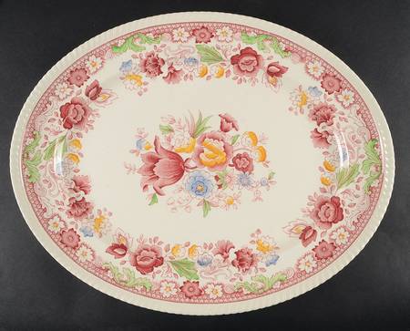 Winchester Pink (Rope Edge) 18" Oval Serving Platter