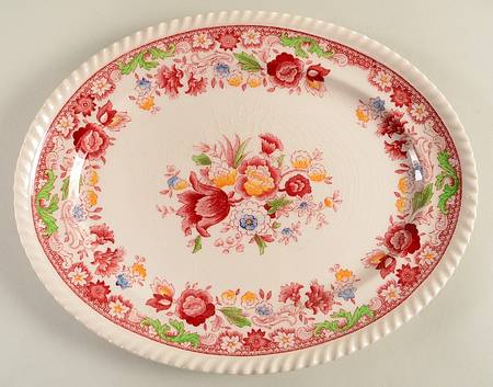Winchester Pink (Rope Edge) 11" Oval Serving Platter
