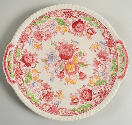Winchester Pink (Rope Edge) Handled Cake Plate