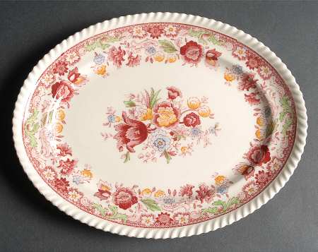 Winchester Pink (Rope Edge) 10" Oval Serving Platter
