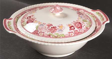 Winchester Pink (Rope Edge) Round Covered Vegetable
