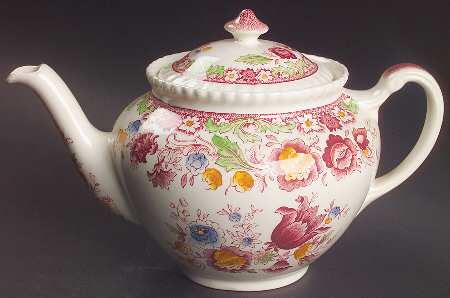 Winchester Pink (Rope Edge) Teapot & Lid