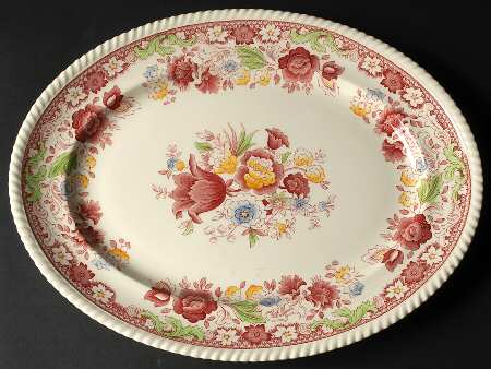Winchester Pink (Rope Edge) 16" Oval Serving Platter