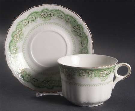 Wild Rose Green Oversized Cup & Saucer Set