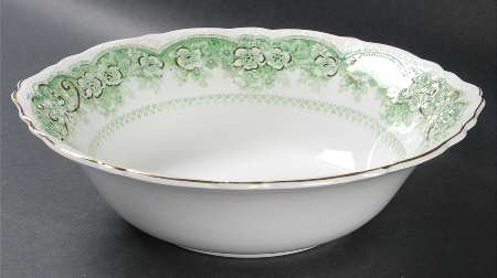 Wild Rose Green 9" Round Vegetable Bowl