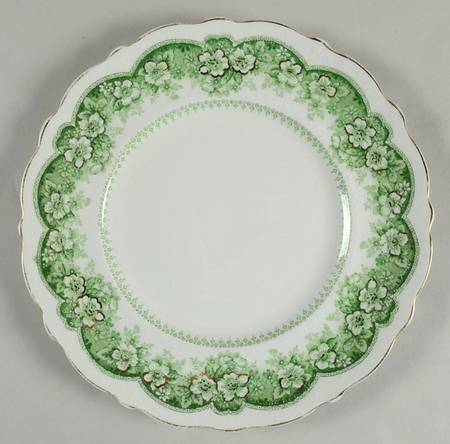 Wild Rose Green Luncheon Plate