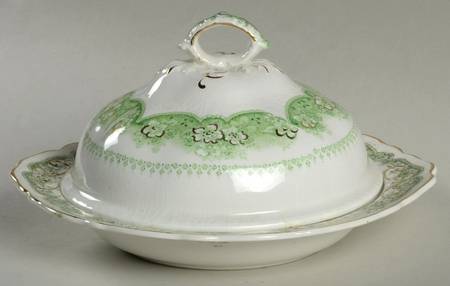 Wild Rose Green Round Covered Butter