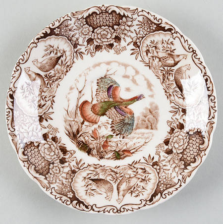 Wild Turkeys Brown (Native American) Saucer