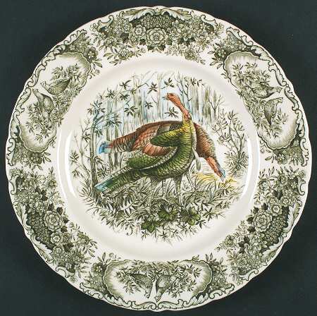 Woodland Wild Turkeys Green Multicolor by Johnson Brothers