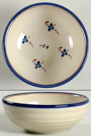 Antique Blue Flowers Fruit/Dessert (Sauce) Bowl