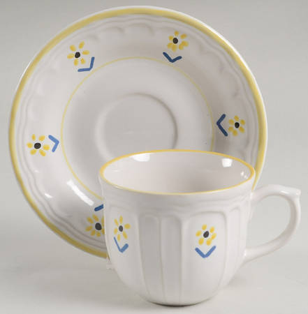 Black Eyed Susan Flat Cup & Saucer Set