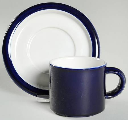 China Seas Dark Blue Flat Cup & Saucer Set