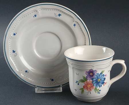 Provincial Bouquet Flat Cup & Saucer Set
