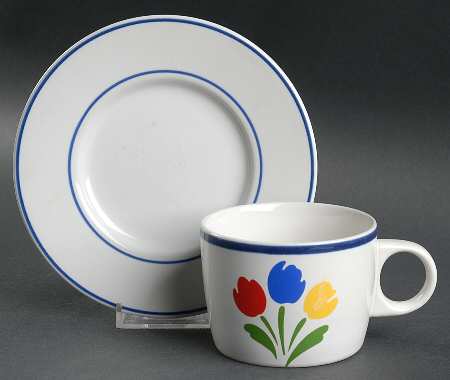 Tulip Tyme Flat Cup & Saucer Set