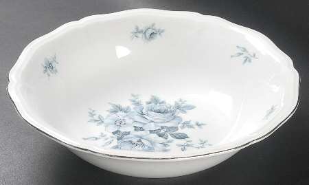 Blue Bouquet Platinum 9" Round Vegetable Bowl