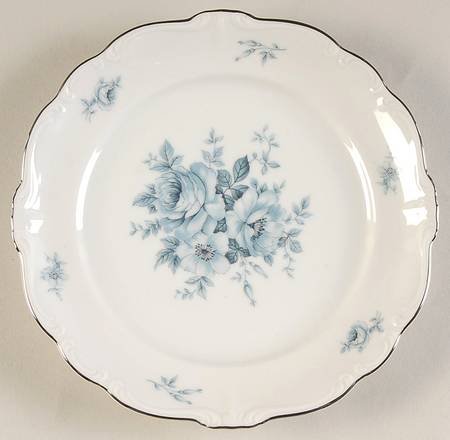 Blue Bouquet Platinum Salad Plate