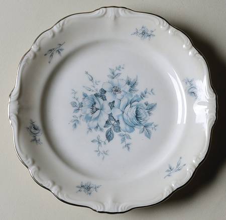 Blue Bouquet Platinum Bread & Butter Plate