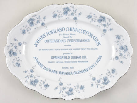 Blue Garland (Bavaria Backstamp) 14" Oval Serving Platter