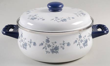 Blue Garland (Bavaria Backstamp) 5 Qtt Metal Dutch Oven & Lid