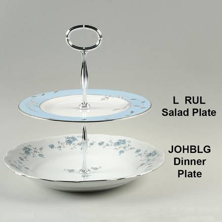 Blue Garland (Bavaria Backstamp) Mixed/Match 2 Tier Serving Tray