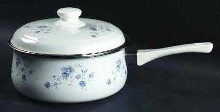 Blue Garland (Bavaria Backstamp) 2 Quart Metal Covered Saucepan