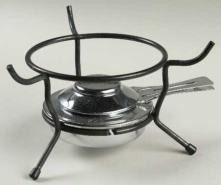 Blue Garland (Bavaria Backstamp) Fondue Pot-Metal Warmer & Burner