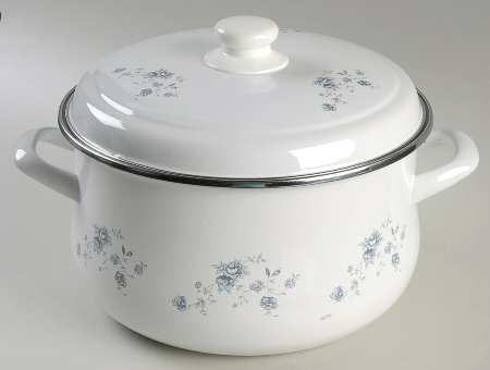 Blue Garland (Bavaria Backstamp) 6.5 Qt Metal Stock Pot