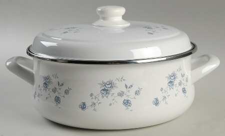 Blue Garland (Bavaria Backstamp) 4.5 Quart Metal Covered Casserole