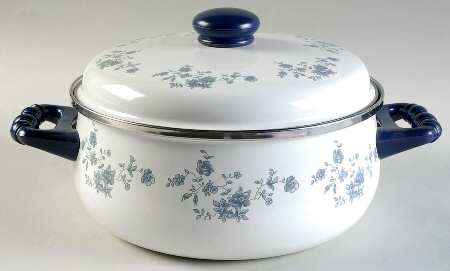 Blue Garland (Bavaria Backstamp) 4 Quart Metal Covered Casserole