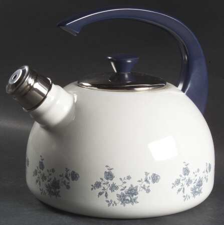 Blue Garland (Bavaria Backstamp) Metal Kettle & Lid
