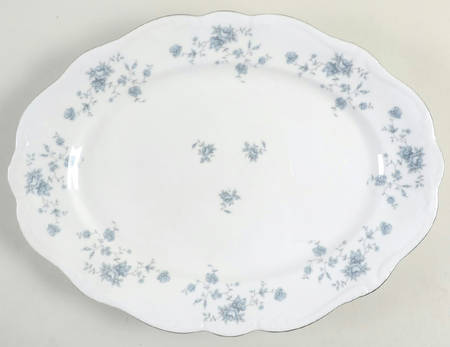 Blue Garland (Thailand Traditions) 13" Oval Serving Platter
