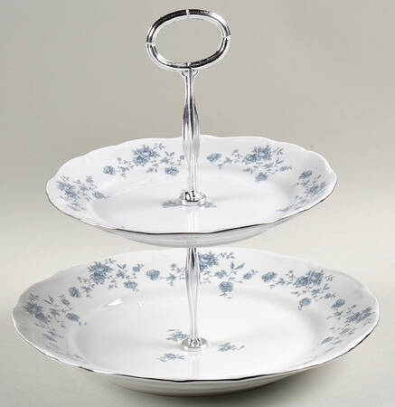 Blue Garland (Thailand Traditions) 13 7/8"-14 1/4" 3-Tiered Serving Tray(DP,SP,BB) HC