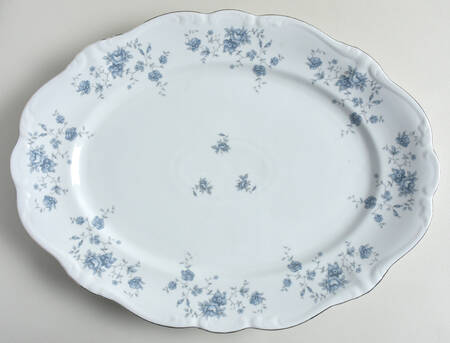 Blue Garland (Thailand Traditions) 14" Oval Serving Platter