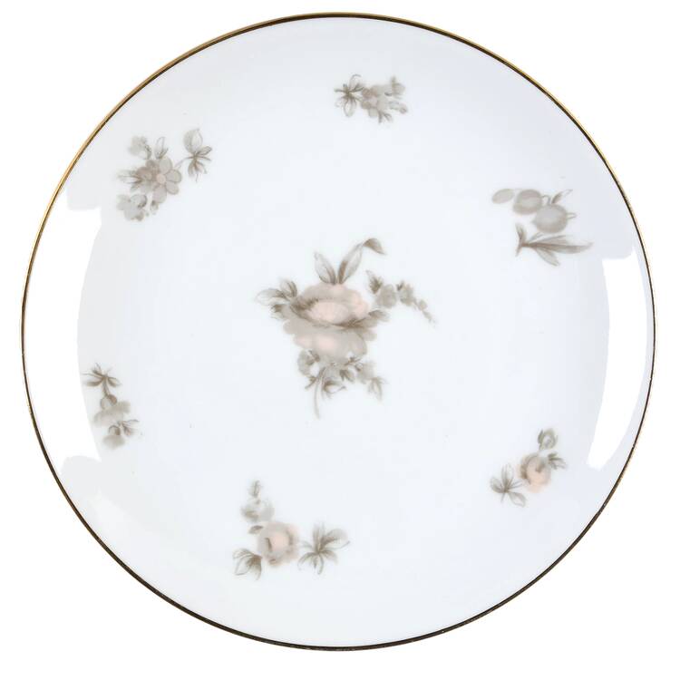 Brown Rose Bread & Butter Plate