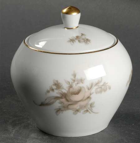 Brown Rose Sugar Bowl & Lid
