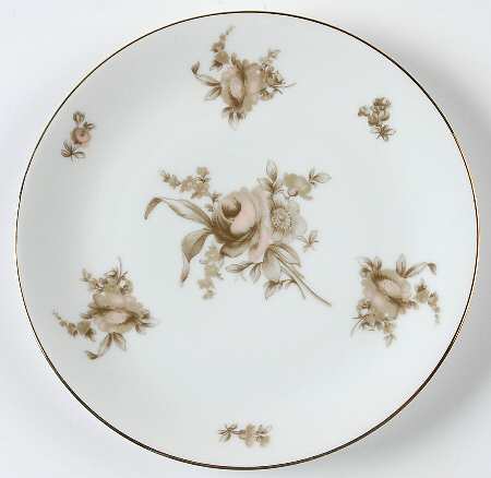 Brown Rose Salad Plate