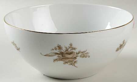 Brown Rose 7" Round Vegetable Bowl