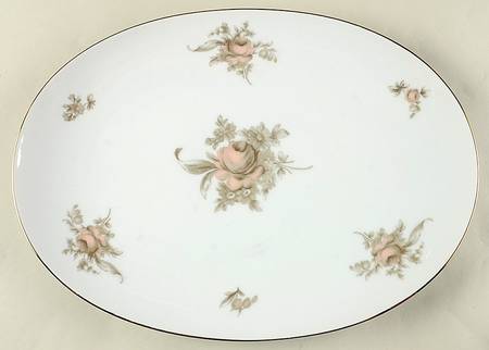Brown Rose 13" Oval Serving Platter