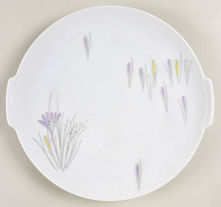 Crocus Handled Cake Plate