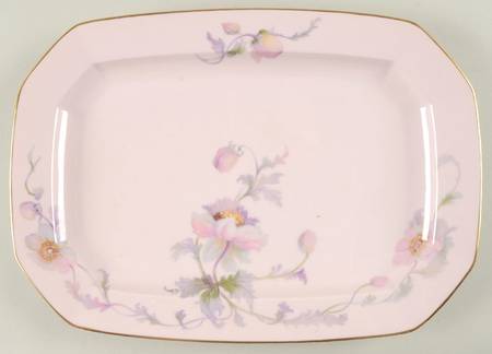 Dogwood (Gold Trim) 13" Oval Serving Platter