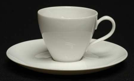 Eva White Flat Demitasse Cup & Saucer Set
