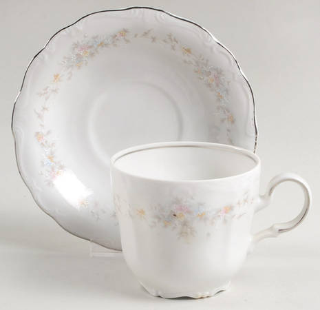 Floral Splendor Flat Cup & Saucer Set